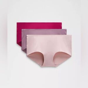 Lululemon InvisiWear Mid Rise Boyshort Underwear 3 Pack size S LVLX/PKHZ/MGTS